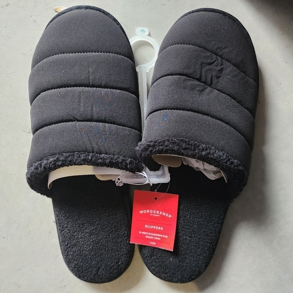 NWT Wondershop Billie Puffer Slide Slippers Black Men’s Size 13-14 Lounge New - Picture 2 of 5